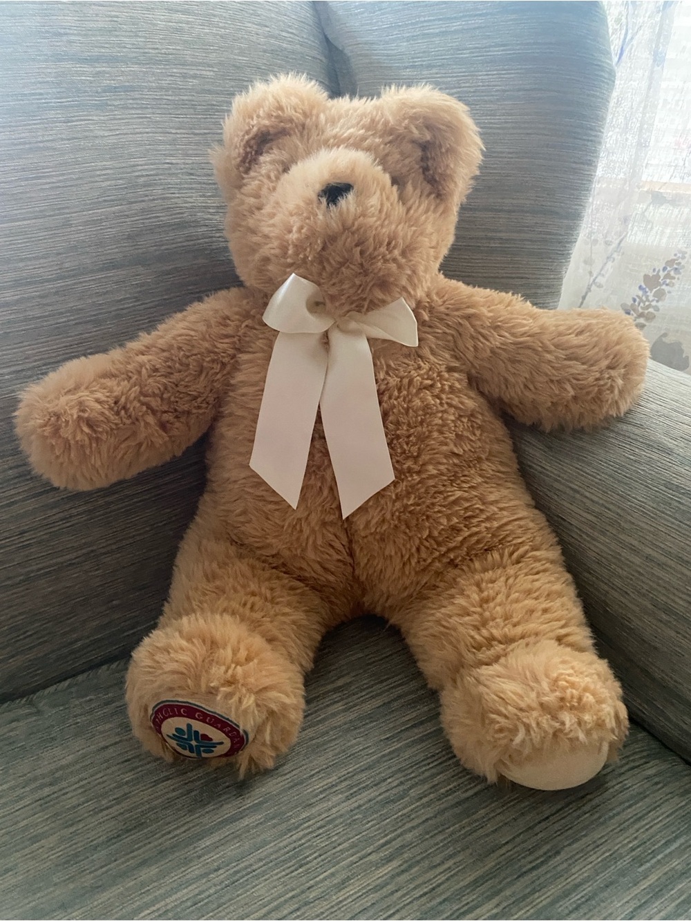 Vermont Teddy Bear 20" World's Softest Coziest Honeycomb Bear Plush Cream Bow
